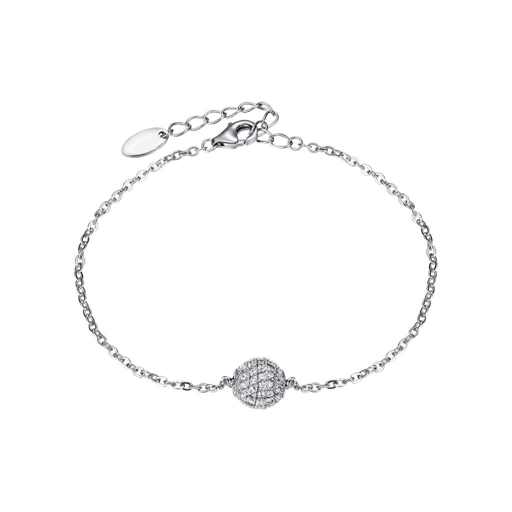 Silver bracelet with cubic zirconia and Melitea sphere