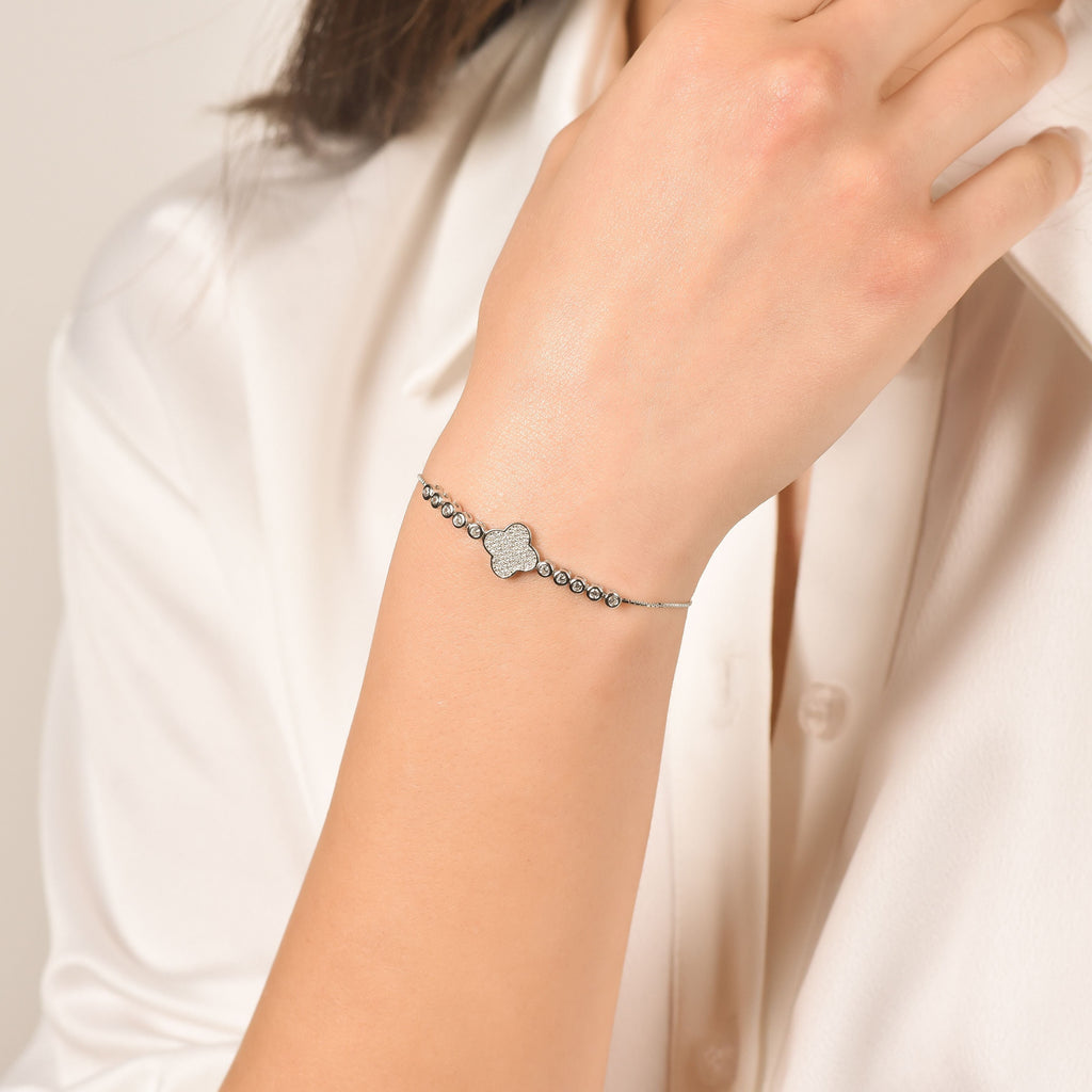 Silver bracelet with cubic zirconia Melitea