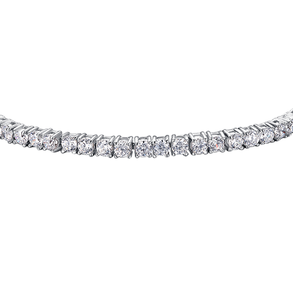 Silver tennis bracelet with Melitea crystals