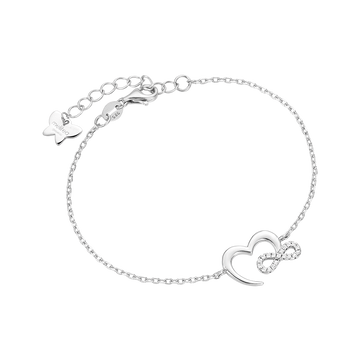 SILVER BRACELET WITH HEART AND INFINITE Melitea