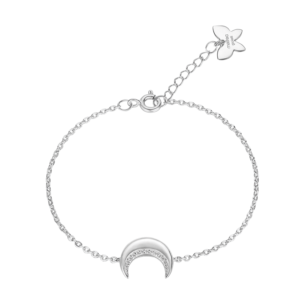 BRACCIALE IN ARGENTO CON LUNA CON CRISTALLI BIANCHI Melitea