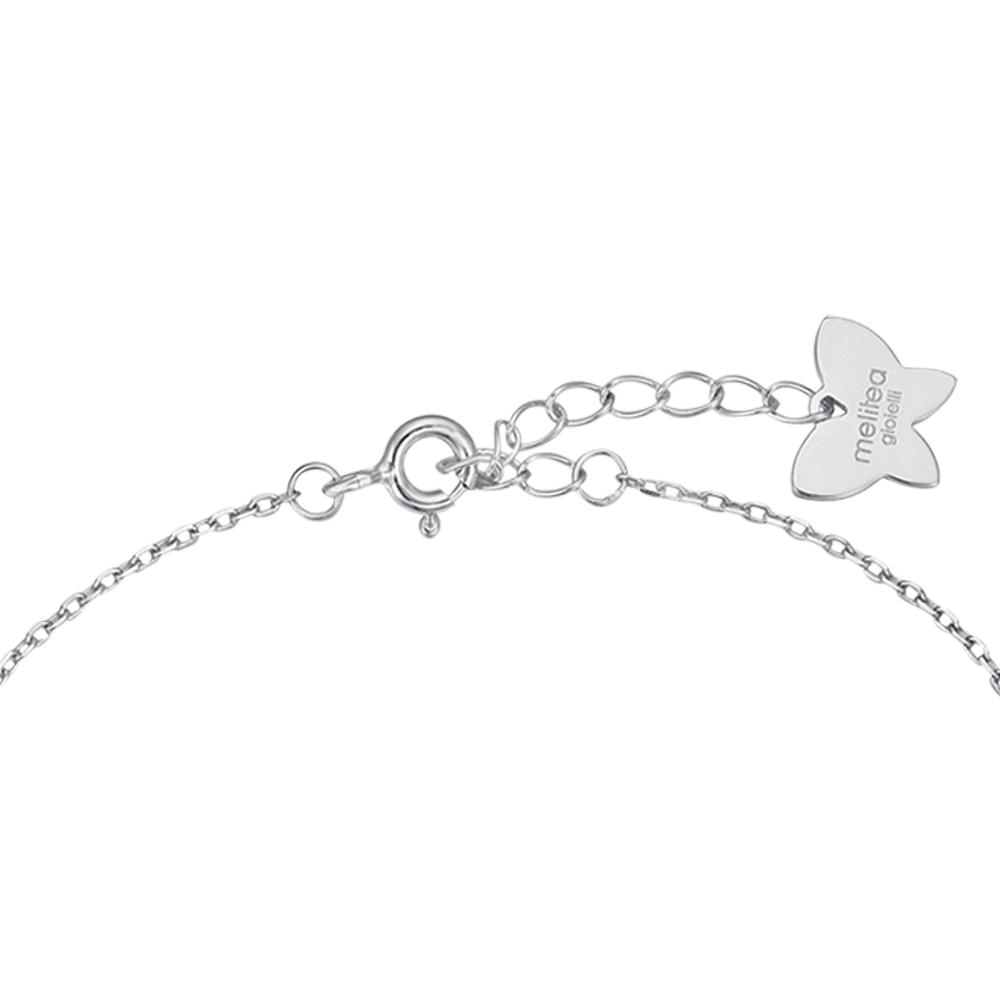 LOVE SILVER BRACELET WITH WHITE CRYSTALS Melitea