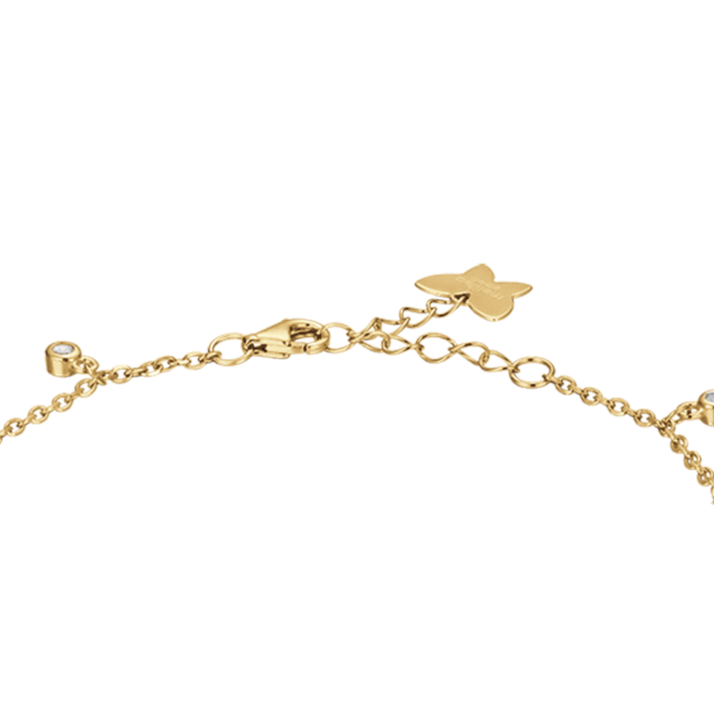 SILVER IP GOLD BRACELET WITH STARS WITH WHITE CRYSTALS Melitea