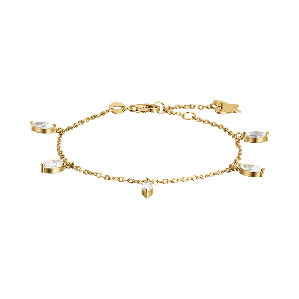 silver IP GOLD BRACELET WITH WHITE ZIRCONES Melitea