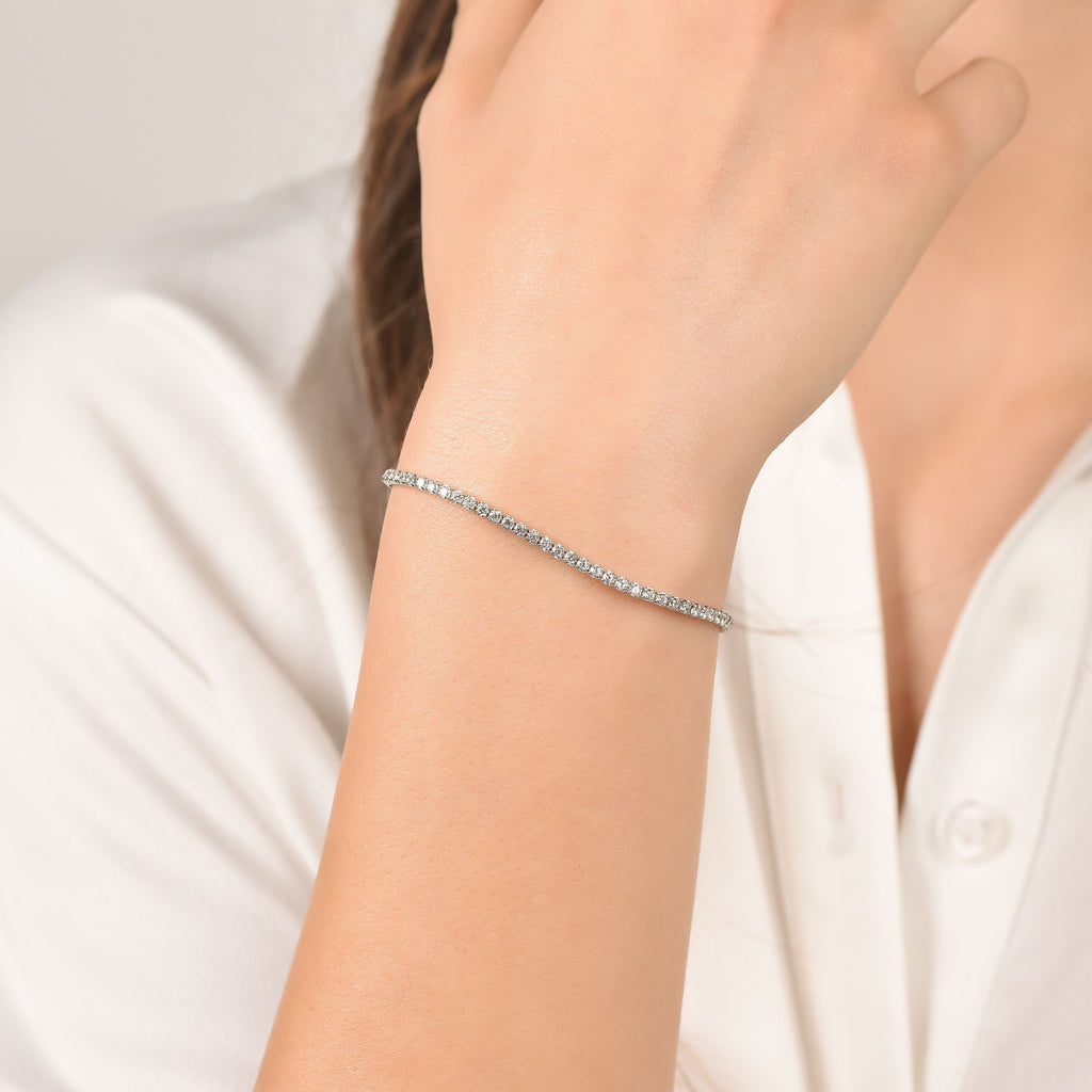 TENNIS BRACELET IN SILVER WITH WHITE ZIRCONES Melitea