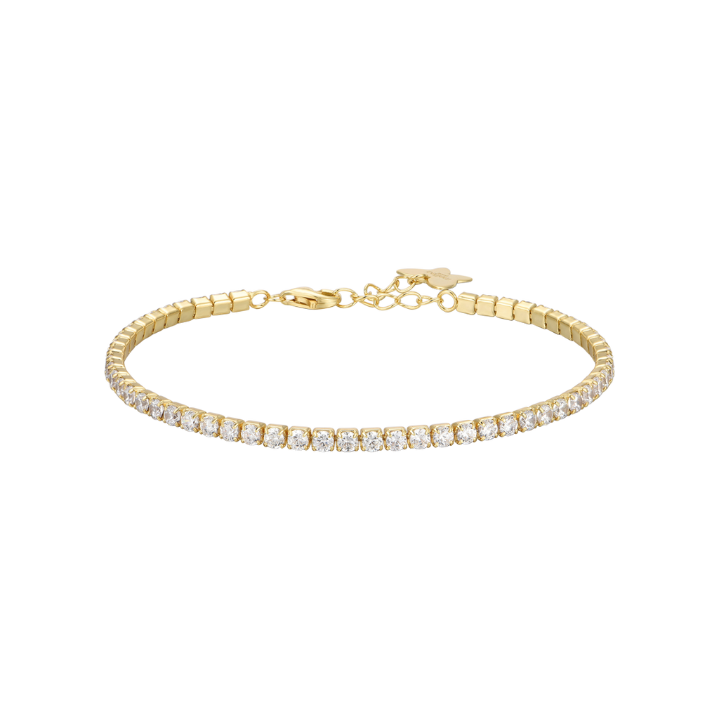 TENNIS BRACELET IN SILVER IP GOLD WITH WHITE ZIRCONES Melitea