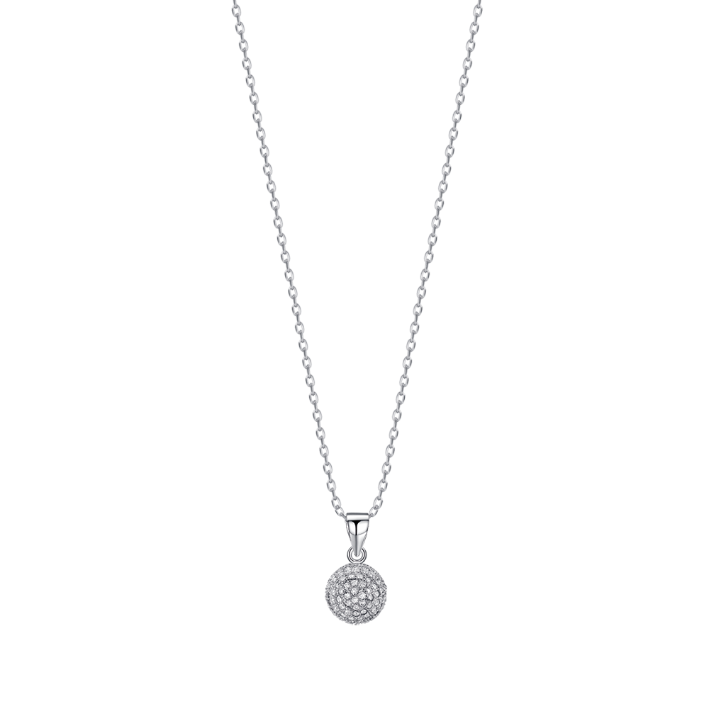 Silver necklace with sphere and cubic zirconia Melitea