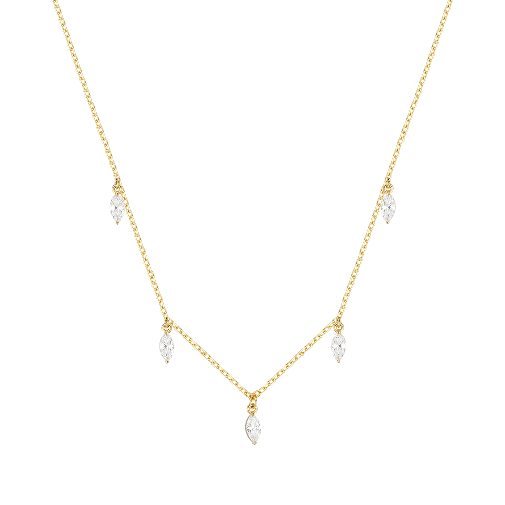 IP GOLD SILVER NECKLACE WITH WHITE ZIRCONES Melitea