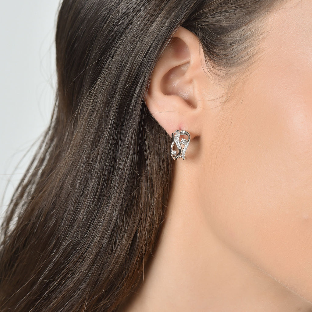 SILVER EARRINGS WITH WHITE ZIRCONES Melitea