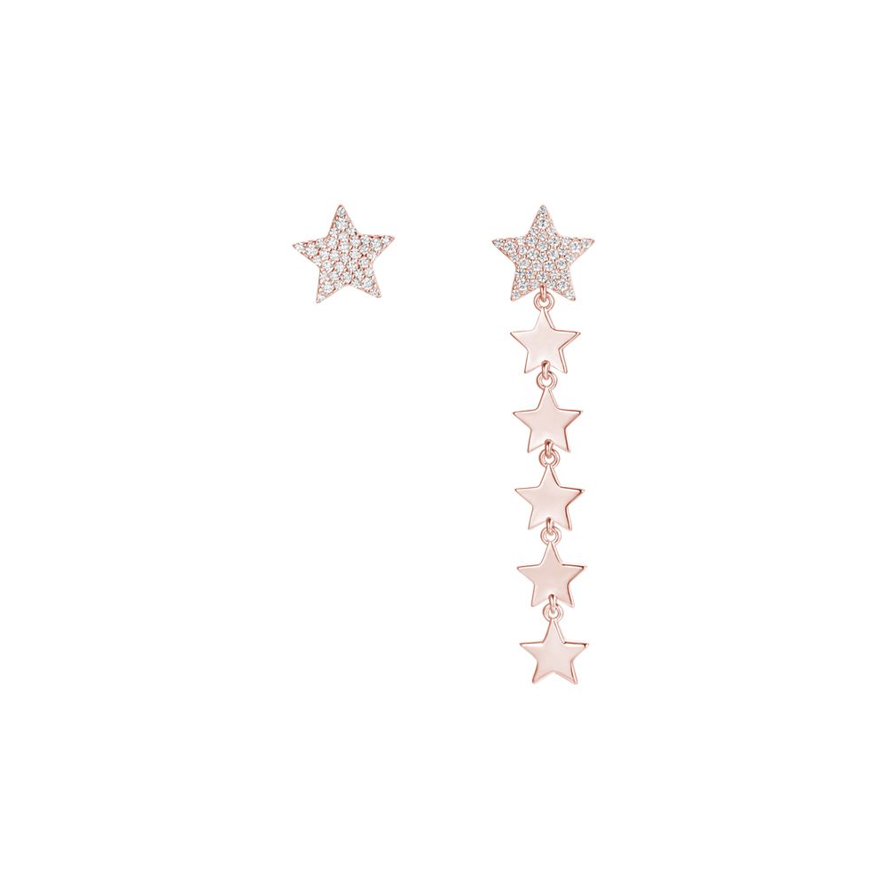 WOMAN'S EARRINGS IN SILVER WITH STARS WITH WHITE ZIRCONES Melitea