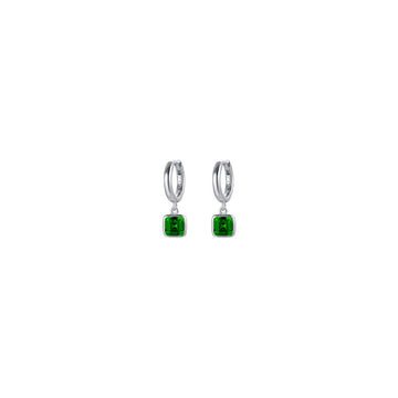 SILVER WOMAN EARRINGS WITH GREEN ZIRCONES Melitea