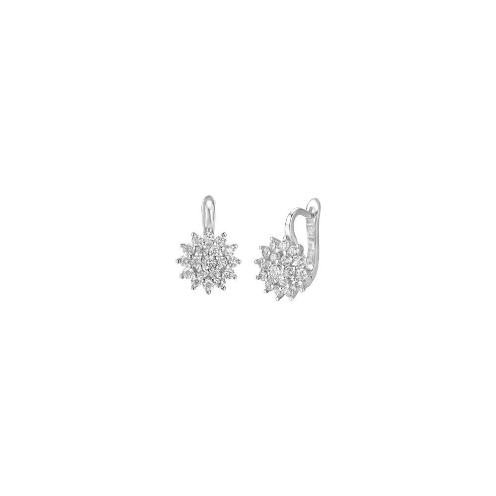 silver earrings with points of light Melitea