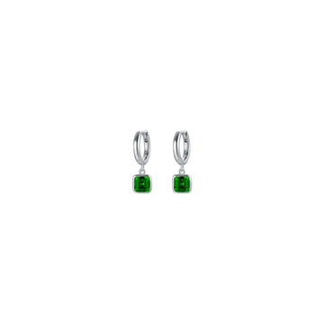 SILVER WOMAN EARRINGS WITH GREEN ZIRCONES Melitea