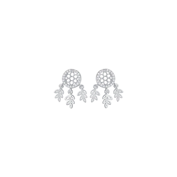 SILVER EARRINGS WITH WHITE CRYSTALS Melitea